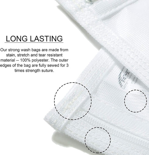 TENRAI 3 Packs Delicate Laundry Bags for Reusable Face Masks and Reusable Makeup Remover Pads,Fine Mesh Wash Bags,Use YKK Zipper, with Hanger Loop...