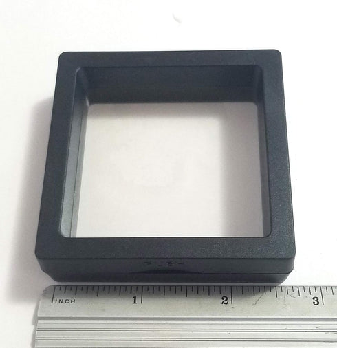 JM Future Black Transparent 3D Floating Frame Display Holder/Box/Frames for Challenge Coins, AA Medallions, Antique, Jewelry,Gift, 2.75 x 2.75 x 0...