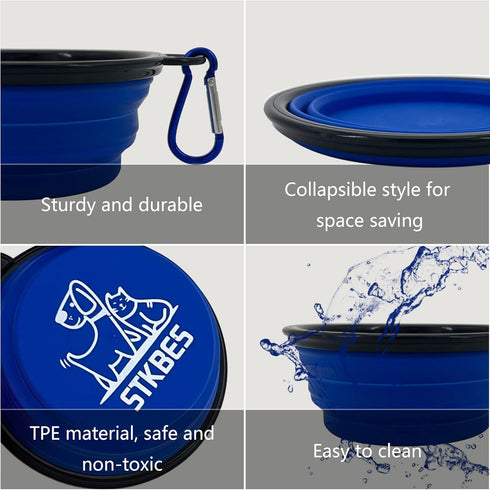 Collapsible Dog Bowl, 6 Pack, Portable, Safe, Reusable, Suitable for Indoor and Outdoor Use...