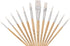 Jerry Q Art 12 PC White Synthetic Hair Round and Flat Paint Brush Set with Short Wood Handle for Acrylic, Watercolor and All Media JQ17931...