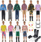 32Pcs Doll Clothes and Accessories for 12 Inch Boy Dolls Include 20 Different Wear Clothes Shirt Jeans Beach Shorts 4 Pairs of Shoes, Glasses, Ear...