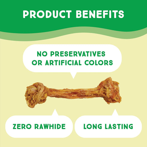 Ultra Chewy Turkey Tendon Knotted Bones for Dogs - Premium All-Natural, Hypoallergenic, Long-Lasting Dog Chew Treat, Easy to Digest, Ingredient So...