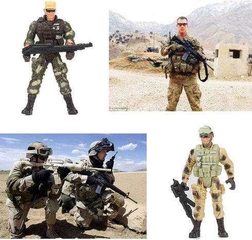 14 Pack Army Men and SWAT Team Soldiers Action Figures,Soldiers Action Figures Playset with 14 Design Military Weapons Accessories, for Kids Child...