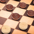 48 Pieces Wooden Checkers 1.06 Inch Wooden Checkers Pieces with Stackable Ridge in Drawstring Storage Pouch Red Black Dark Brown Wood Color (Dark ...