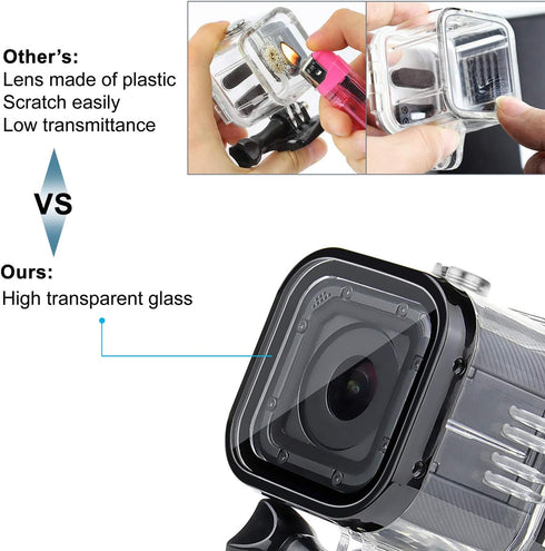 60m Waterproof Dive Housing Case with Bracket Accessories for GoPro Hero 5 Session Hero 4 Session Hero Session Cameras...