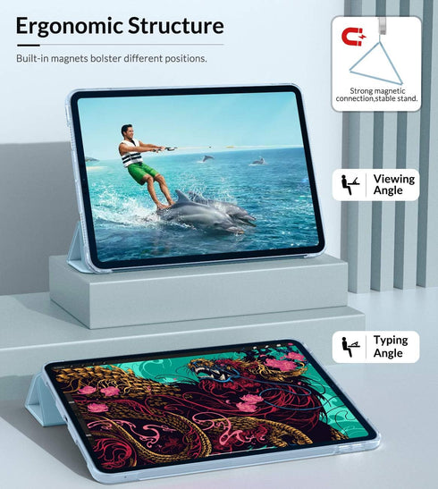 MoKo for iPad Air 11 Inch Case 7th/6th Generation M3/M2 2025/2024, iPad Air 5th/4th Gen 10.9" 2022/2020, Translucent Frosted Soft TPU Back Cover, ...