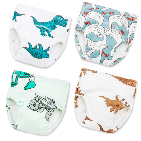 Joyo roy Soft Potty Training Pants 4 Packs Reusable Toddler Training Underwear 3T 100% Cotton Absorbent Kid Confident Potty Training Underwear for...