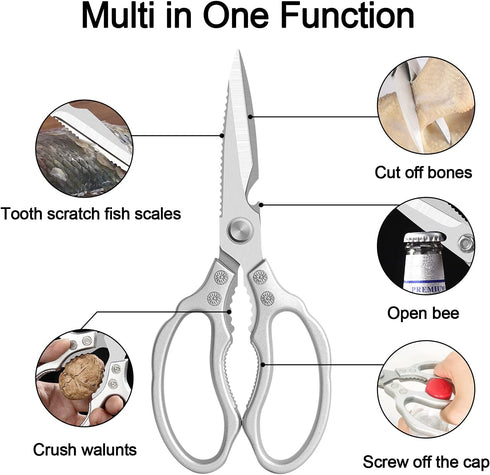 CGBE Kitchen Scissors, Multi-Purpose Kitchen Shears, Heavy Duty Dishwasher Safe Food Scissors for Chicken, Poultry, Fish, Meat & Herbs with Non-Sl...