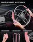 2Pcs Steering Wheel Cover Anti-Skid Segmented Car Accessories for Girls and Women?Leather Universal Fit Car Steering Wheel Cover (Pink)...