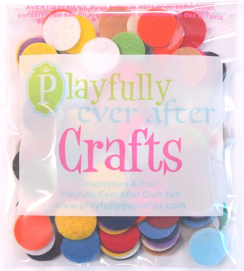 Playfully Ever After Mixed Color Assortment of Craft Felt Circles (1 Inch - 100pc)...