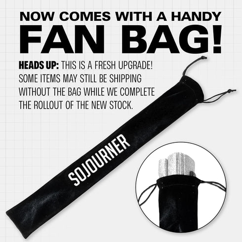 SoJourner Bags Rave Fan - Large Folding Fan - Clack Fan Hand Fan for Raves, Halloween, Burlesque, Rainbow Outfits for Women & Festival Accessories...