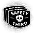 (3PCS) Safety Third Sticker Safety 3rd Funny Hard Hat Sticker Skull Warning 3" Die-Cut Waterproof Vinyl Sticker for Helmet Toolbox Water Bottle Ph...