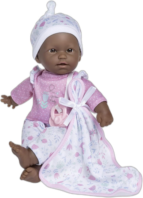 JC Toys La Baby African American 11-inch Small Soft Body Baby Doll La Baby | Washable |Removable Pink Floral Outfit w/Hat, Pacifier & Blanket | fo...