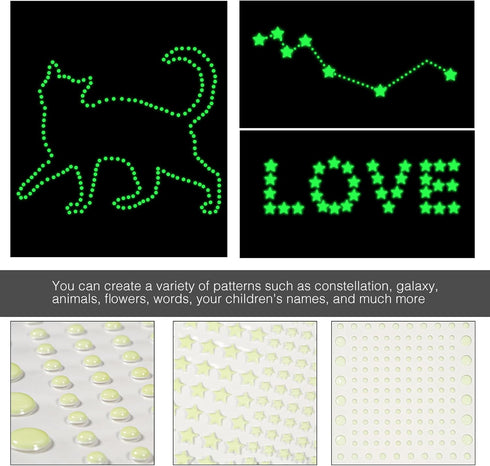 Realistic Tiny 3D Domed Glow in The Dark Stars, 826pcs Glow Dots and Stars, Adhesive Glow Stars for Kids Bedroom,Luminous Stars Stickers Create a ...