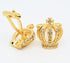 Golden Royal Crown Mens Cufflinks In Gift Case Novelty Crown with Crystals Cufflinks for Men Jewelry for Wedding Party Business Birthday Anniversa...
