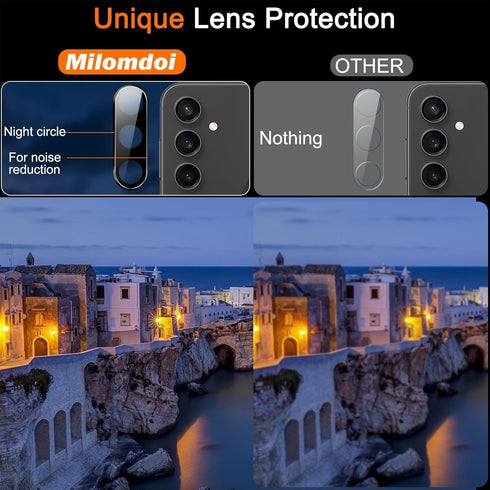 Milomdoi 4 Pack Screen Protector for Samsung Galaxy S24 Plus 6.7 Inch with 4 Pack Tempered Glass Camera Lens Protector, Ultra 9H Accessories, Case...