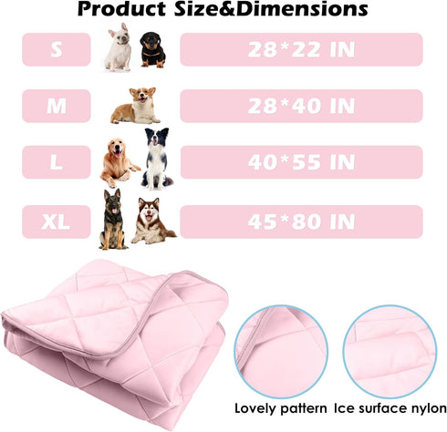 Dog Cooling Mat, Premium Lightweight Pet Cooling Blanket Bed Cover for Dogs, Cat, Puppies | Ice Silk Cooling Pad for Dogs Furniture Protector | Ma...