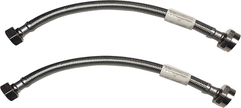 12" Stainless Steel Braided Toilet Supply Line 2 Pack (1/2 FIP x 7/8 BC)...