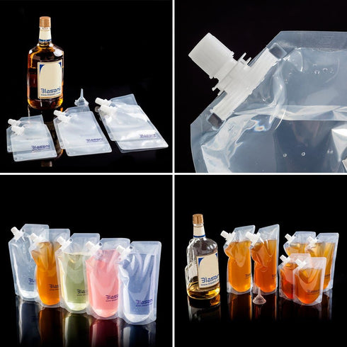 Concealable Cruise Ship Rum Sneak Flask Kit Set (4x16oz, 4x8oz)...