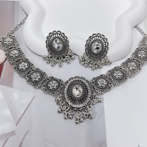 Vintage Austrian Crystal Kundan Necklace Earrings Jewelry Set for Women Bride Indian Traditional Bollywood Statement Choker Punk Pendent Necklace ...