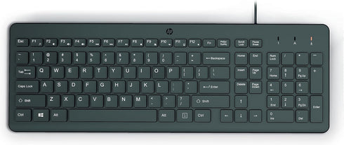 HP 150 Wired Keyboard with Numeric Keypad - Silent-Touch Chiclet Keyboard - Ergonomic, Comfortable - USB Plug-and-Connectivity, LED Indicators (66...