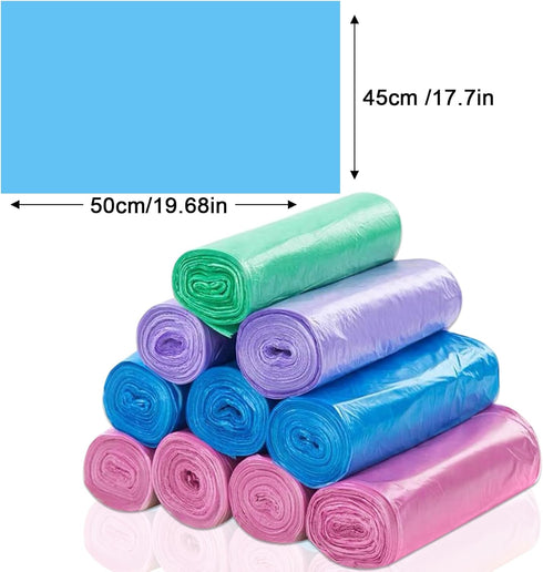 4 Gallon Colorful Trash Bags - Durable Small Garbage Bag Liners for Office, Bedroom, and Bathroom, 100 Count (5 Rolls)...