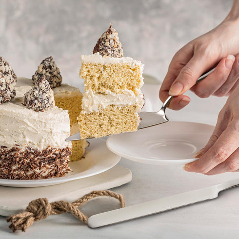 Wedding Cake Knife and Server Set, Cake Cutting Set for Party, Stainless Steel Large Cake Knife Set with Classic Design, Rounded Edges Cake Cuttin...