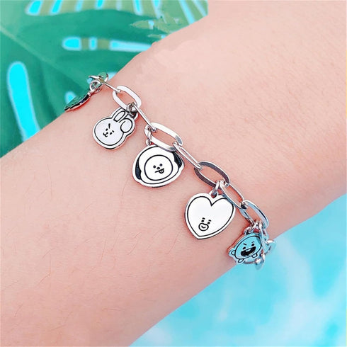 Charm Bracelet Women's Stainless Steel Bracelets Pendant Link Jewelry...