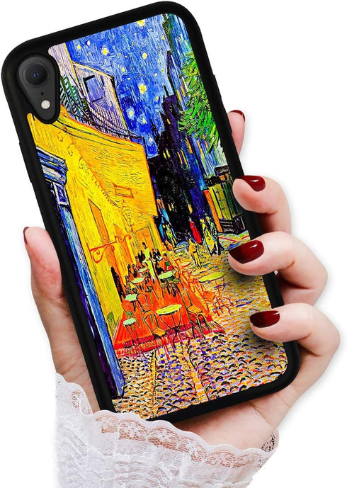 for iPhone Xs, iPhone X, Art Design Soft Back Case Phone Cover, HOT12034 Van Gogh Cafe Terrace at Night 12034...