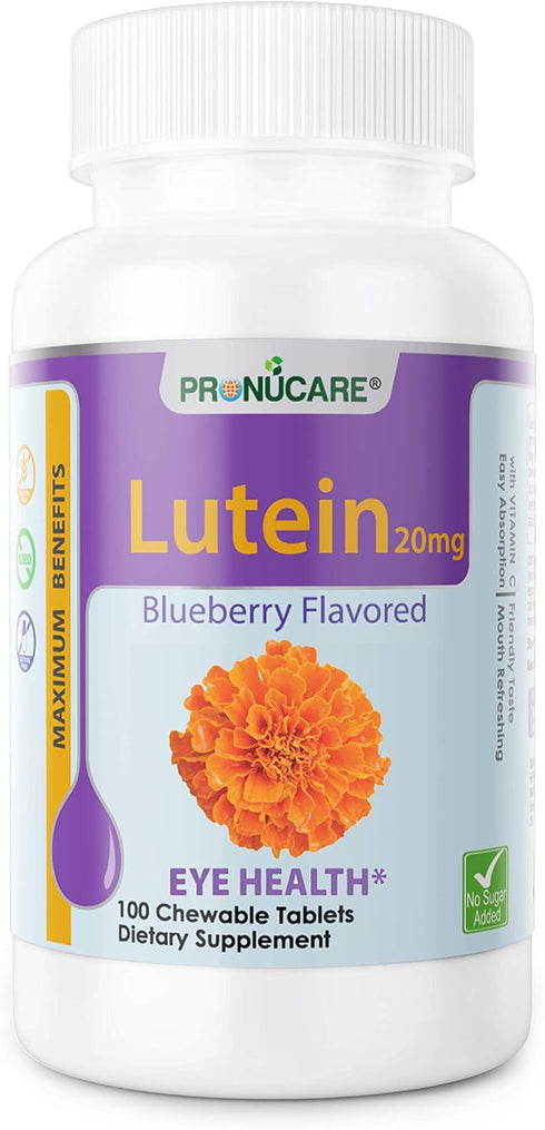 Lutein 20mg Super Eye Health with Natural Blueberry - and Vitamin C Chewable/Meltable Super Taste New Formula 100CT…...