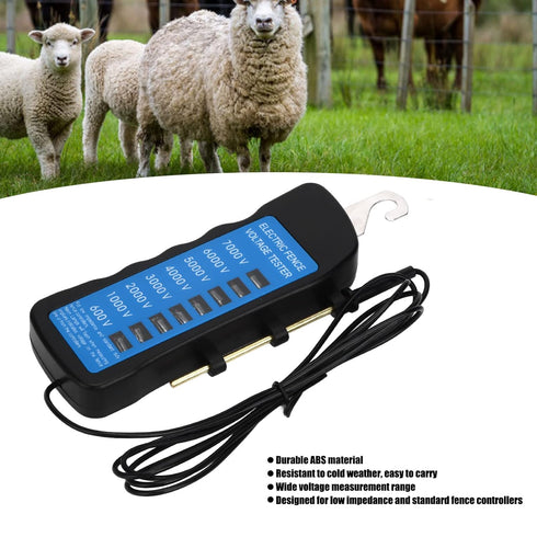 Electrical Fence Voltage Tester, Handheld Light Fence Fault Finder Tester, Troubleshooter High Voltage 600 to 7000V Gardening Tools, Locator Check...