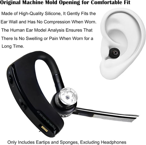 Foam Ear Tips for Plantronics Ploy Voyager 5200 5220 5210 Bluetooth Headset Earphone Covers Silicone Eartips Replacement Earphone Earpads Cushion ...