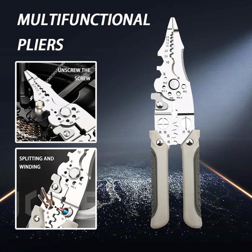 Multifunctional Wire Stripper Tool electrical wire stripping cutter pliers cable crimper multi cutters multi purpose stripping tool 1PCS....