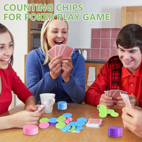 200 Pcs 1.45 Inch Poker Chips with Storage Box for Kids Math Counting Card Game Conters...