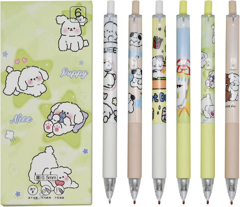 12PCS Novelty Dog Gel Pens Cartoon Puppy Pens Retractable Animal Pen Black Ink For School Supplies Office Party Birthday...