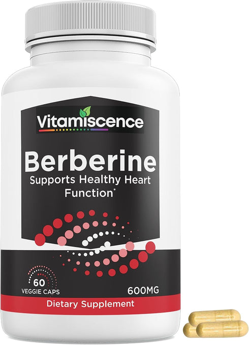 Berberine, One Pack, 600mg, 60 Capsules, Supports Heart Function, Antioxidant, Support Immune System, for Men and Women...