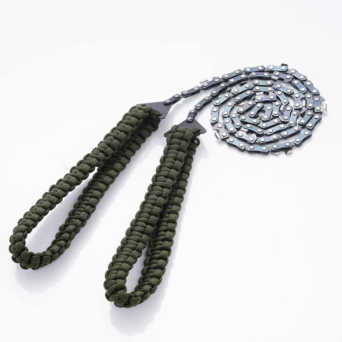 Pocket Chainsaw with Paracord Handle, Folding Chain Hand Saw, Emergency Outdoor Survival Gear for Camping, Hunting, Hiking, Cutting Wood & Tree (A...