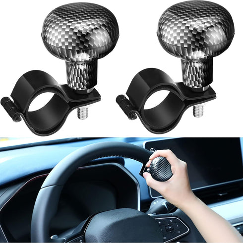 2 Pieces Steering Wheel Spinner Knob Vehicle Steering Wheel Turn Ball Knob Suicide Power Handle Accessories for Cars, Trucks, Tractors, Boats, Gol...