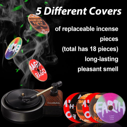 3 Pieces Air Freshener Record Player, Car Vent Clip Car Fragrance Diffusers Clips in Retro Style, 18 Pieces Aromatherapy Tablets Aromatherapy Repl...