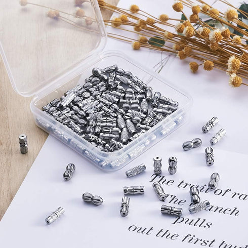 KISSITTY 100set/box Platinum Plated Brass Screw Twist Clasps 4 Mixed Shapes Metal Jewelry Clasp for DIY Jewelry Bracelet Necklace Making...