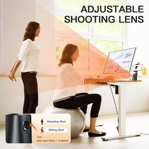 Auto Face Tracking Tripod, No App Required, 360° Rotation Face Body Phone Tracking Holder with Remote, Gesture Control, Smart Shooting Camera Moun...