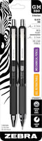 Zebra Pen G-350 and M-350 Retractable Gel Pen/Mechanical Pencil Set, Premium Black Metal Barrel, Medium Point, 0.7mm, (11112), 2 Count (Pack of 1)...