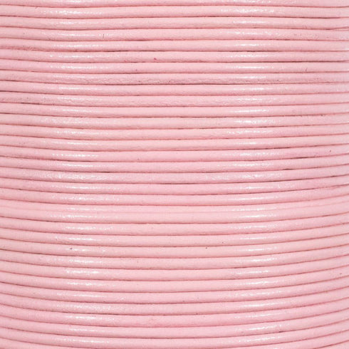 25 Yards of Solid Round 1.5mm Light Pink Real and Genuine Leather Cord for use as Braiding String (1.5mm, Light Pink)...