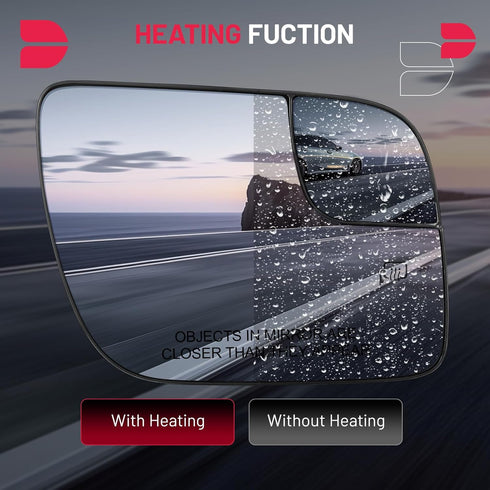 BDFHYK Passenger Right Side Heated Mirror Glass Compatible with 2011-2019 Explorer Side View Exterior Mirror with Backing Plate, Replaces BB5Z17K7...
