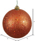 Vickerman 6" Burnished Orange Sequin Ball Ornament, 4 per Bag...