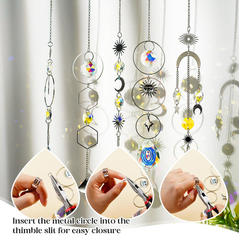 H&D HYALINE & DORA DIY Crystal Suncatcher Assembly Craft Kits for Adults 215pcs Rainbow Prisms Beads Pendant Crystal Window Sun Catchers Hanging O...