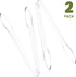 Plasticpro Disposable Plastic Serving Tongs 12'' inch Durable Heavy Duty Premium Serving Utensils Clear Pack of 2...