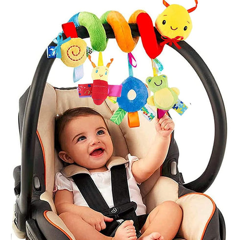 Baby Crib Hanging Rattles Toys - Infant Baby Worm Crib Bed Around Rattle Bell Cartoon Insect Spiral Hanging Toy with Ringing Bell for Infants Bed ...