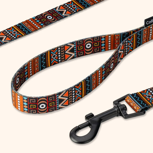 CollarDirect Aztec Dog Leash Nylon Tribal Pattern Cat Pet Leashes for Small Medium Large Dogs Puppy Lead 5 FT Long for Walking (Aztec Sunset, L, N...