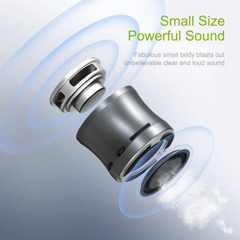 EWA A109mini Bluetooth Speaker with Bass Radiator, Enhanced Bass, Portable Wireless Speaker for Home, Hiking and More - Gray...